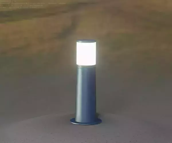 Low-Poly Blue Light Column 9 - Street Light Set-9