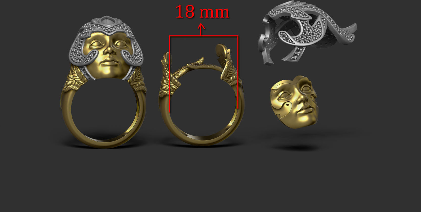 Magerit face ring 3D print model_1