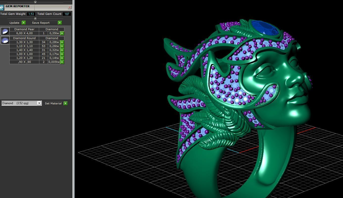 Magerit face ring 3D print model_2