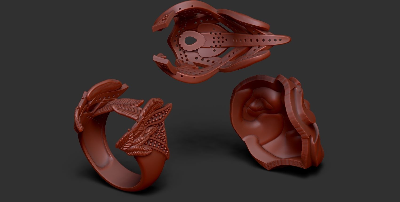 Magerit face ring 3D print model_4