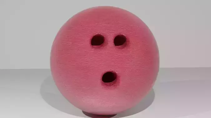 Bowling Ball Red Leather 3D model