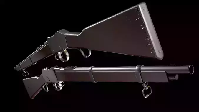 Martini Henry rifle wild western Low-poly 3D model