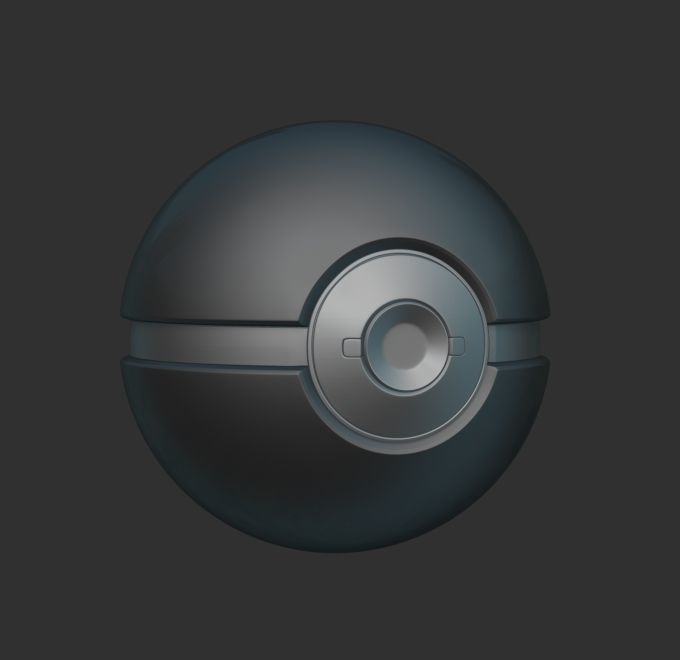 Pokeball 3D print model_3