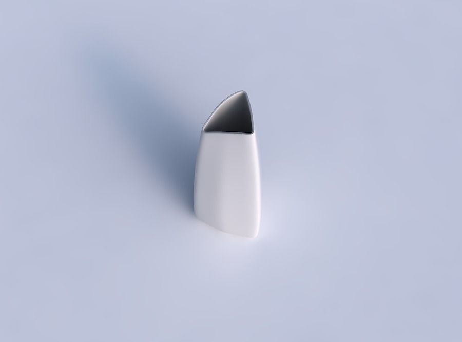 Vase curved tipping triangle smooth 3D print model_1