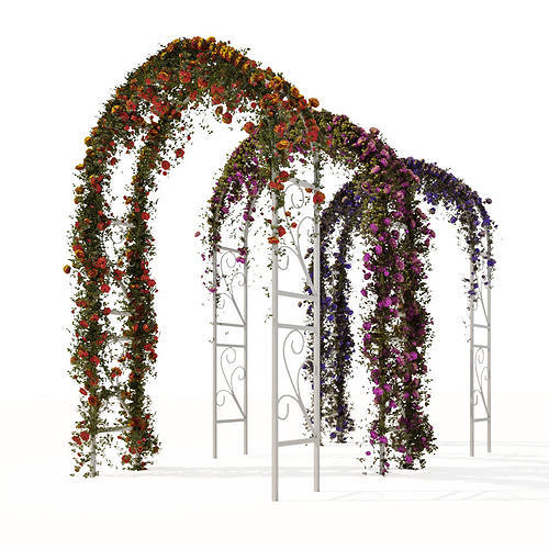 Pergola with ivy 3D model