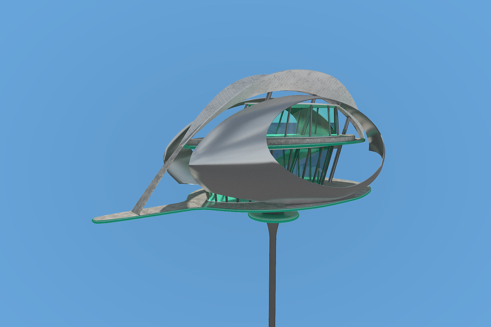 Futuristic Architecture Skyscraper 07 3D model_3