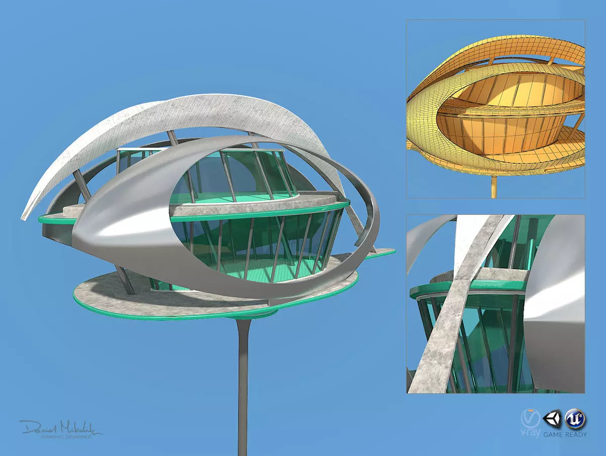 Futuristic Architecture Skyscraper 07 3D model_0