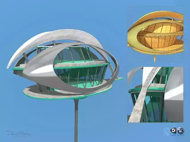 Futuristic Architecture Skyscraper 07 3D model