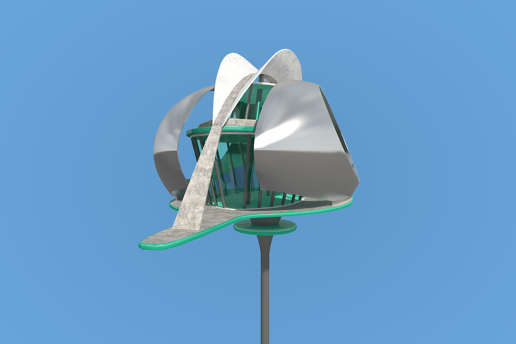 Futuristic Architecture Skyscraper 07 3D model_6