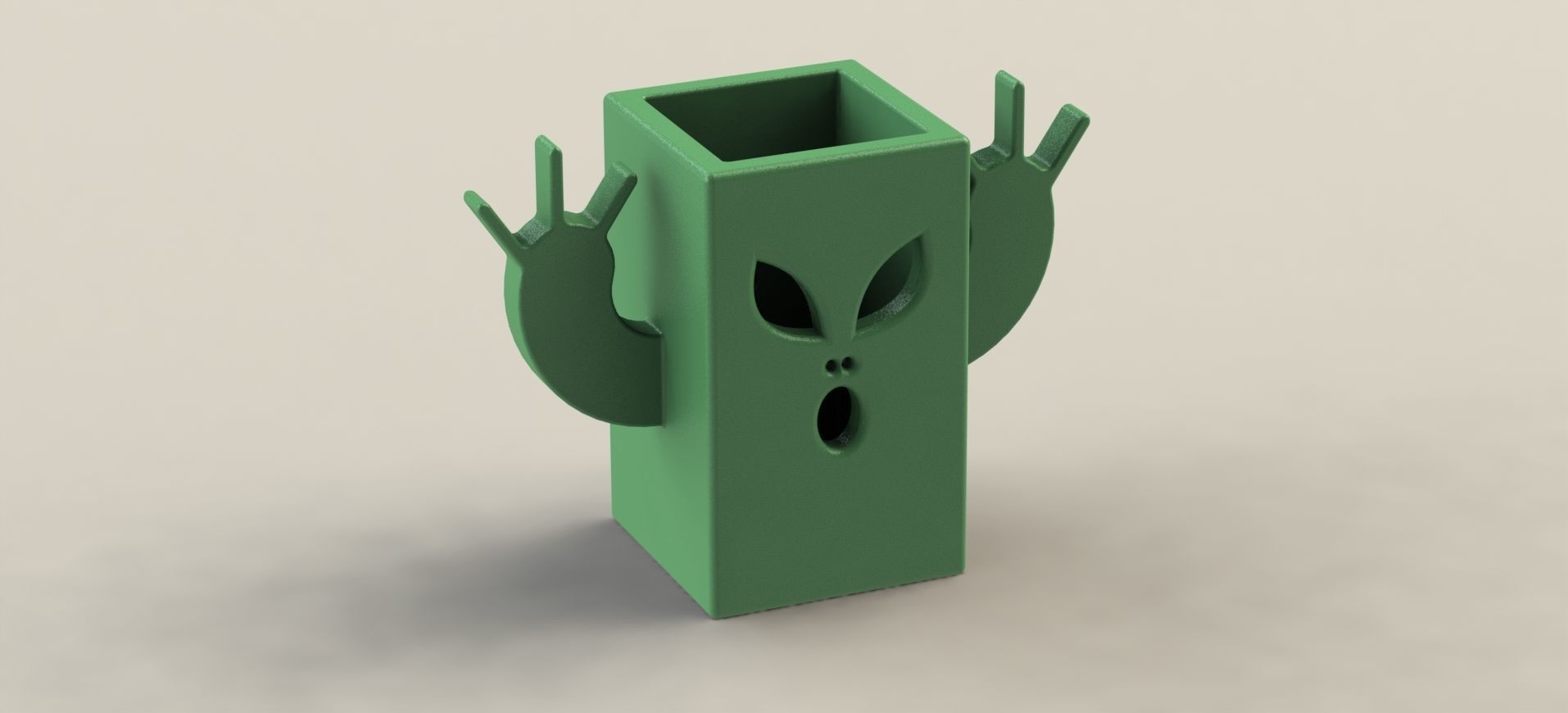 Alien Pen Holder  3D print model_2