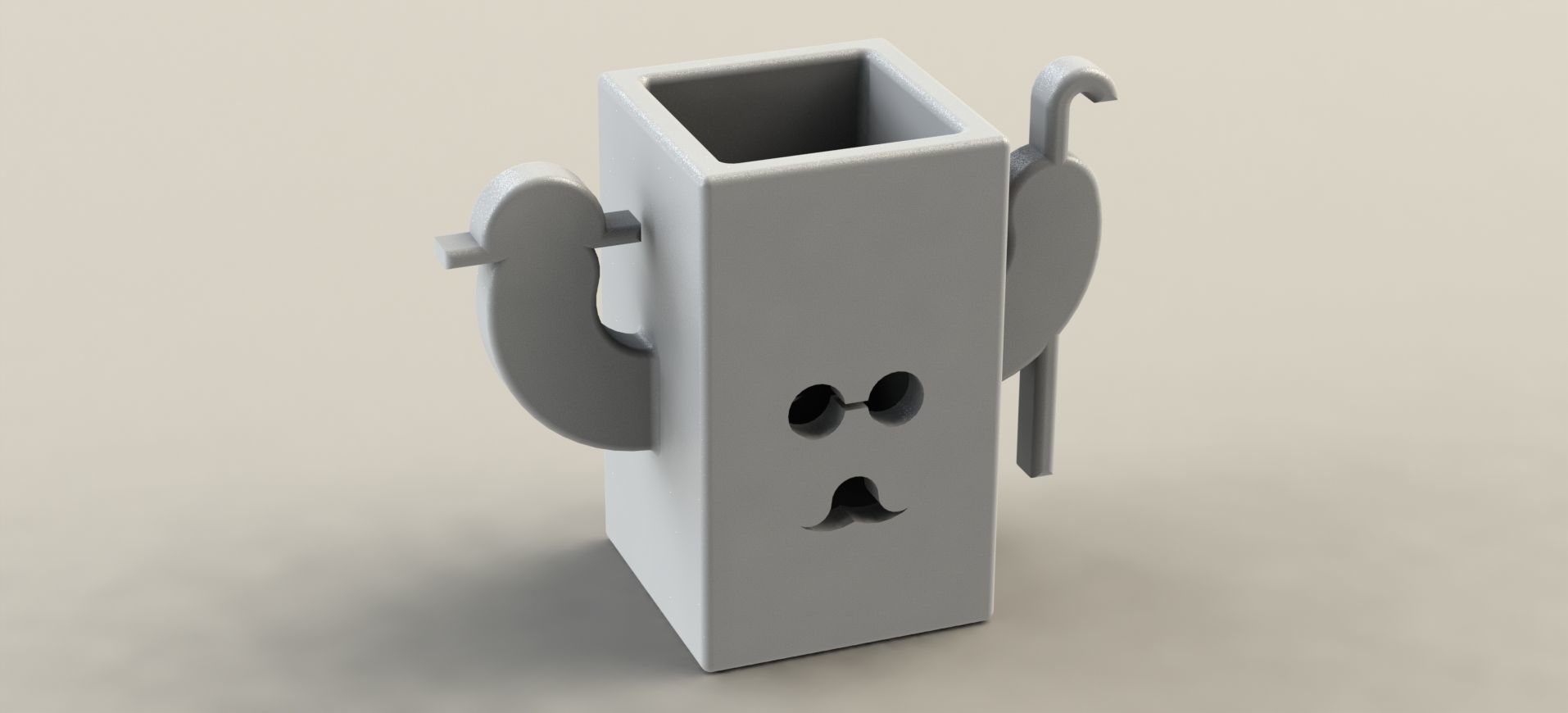 Gentleman Pen Holder 3D print model_5