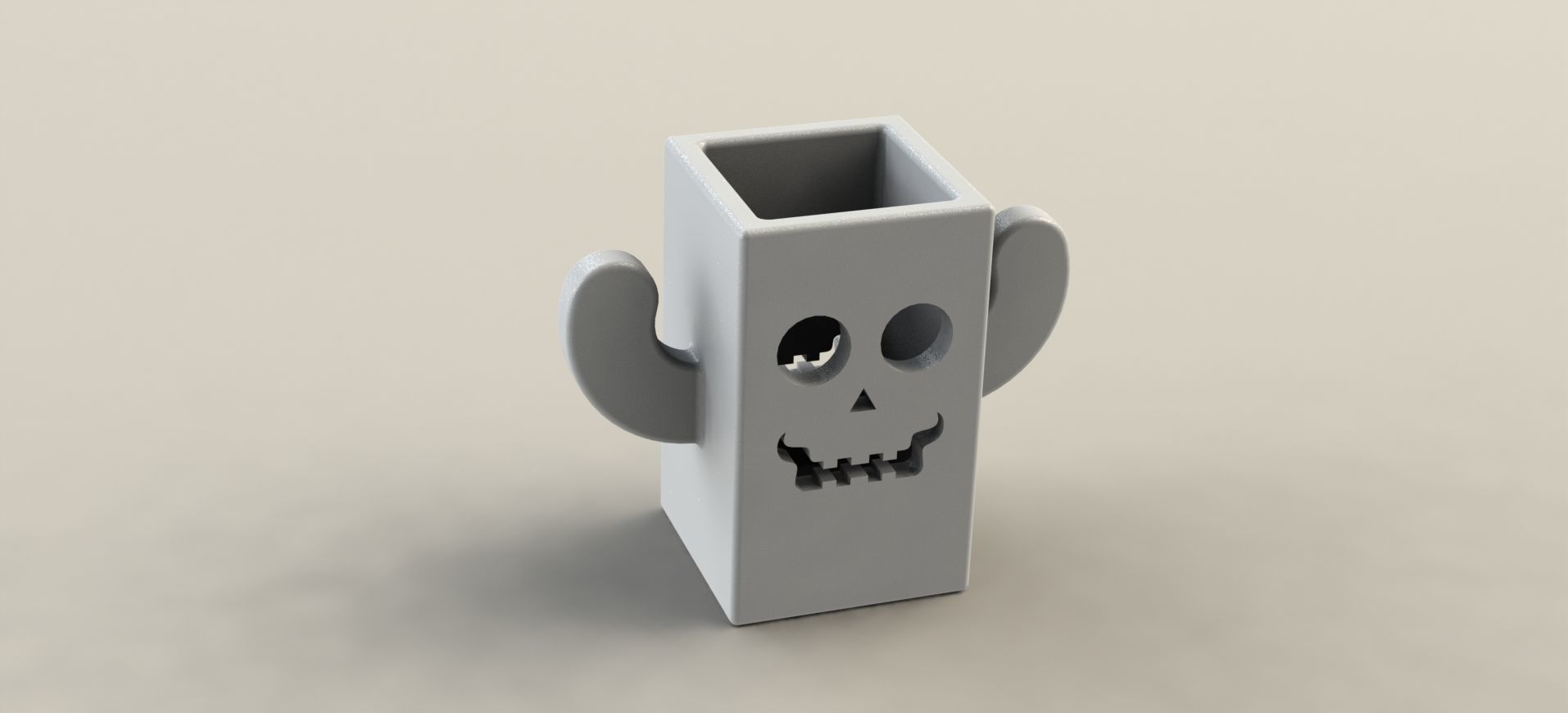 Skull Pen Holder  3D print model_3