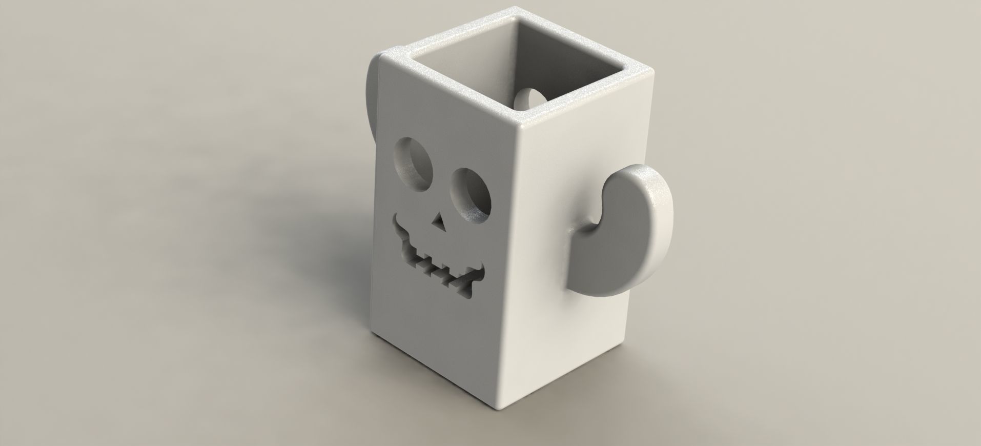 Skull Pen Holder  3D print model_5