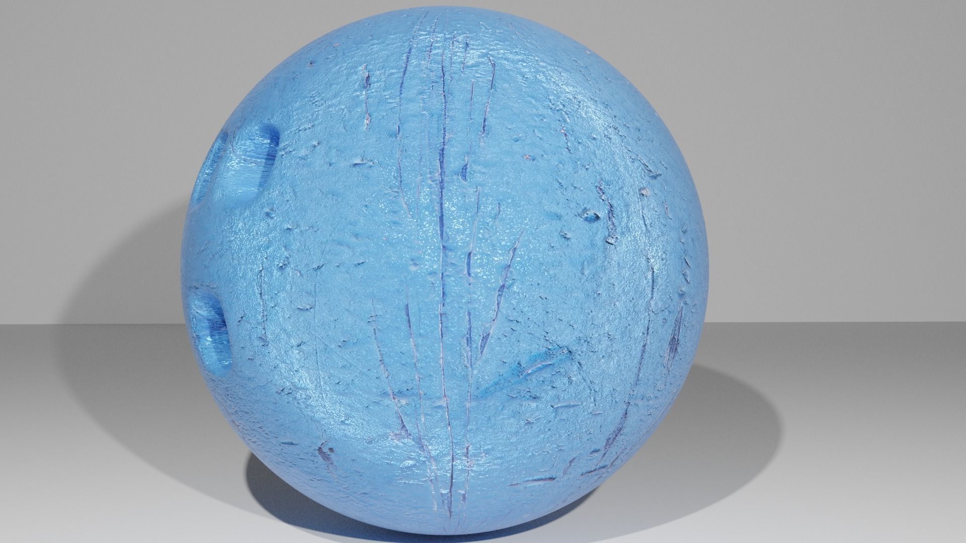 Bowling ball blue painted 3D model_2