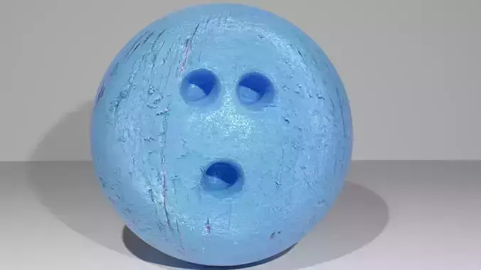 Bowling ball blue painted 3D model