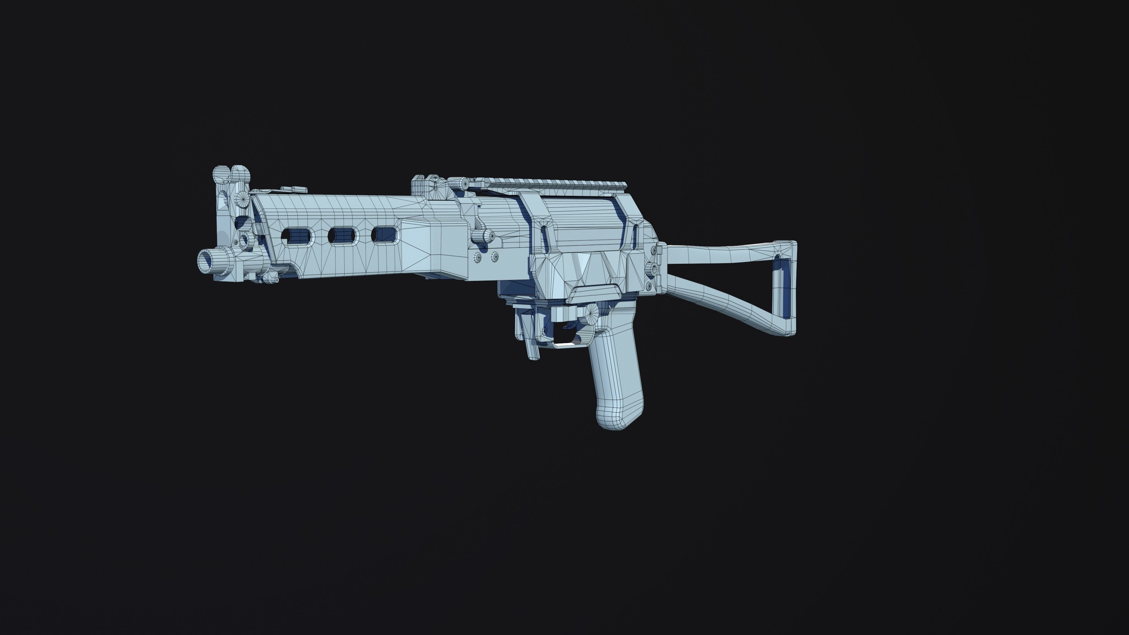 Weapon - Gun - SMG - BizonPP19 Low-poly 3D model_11