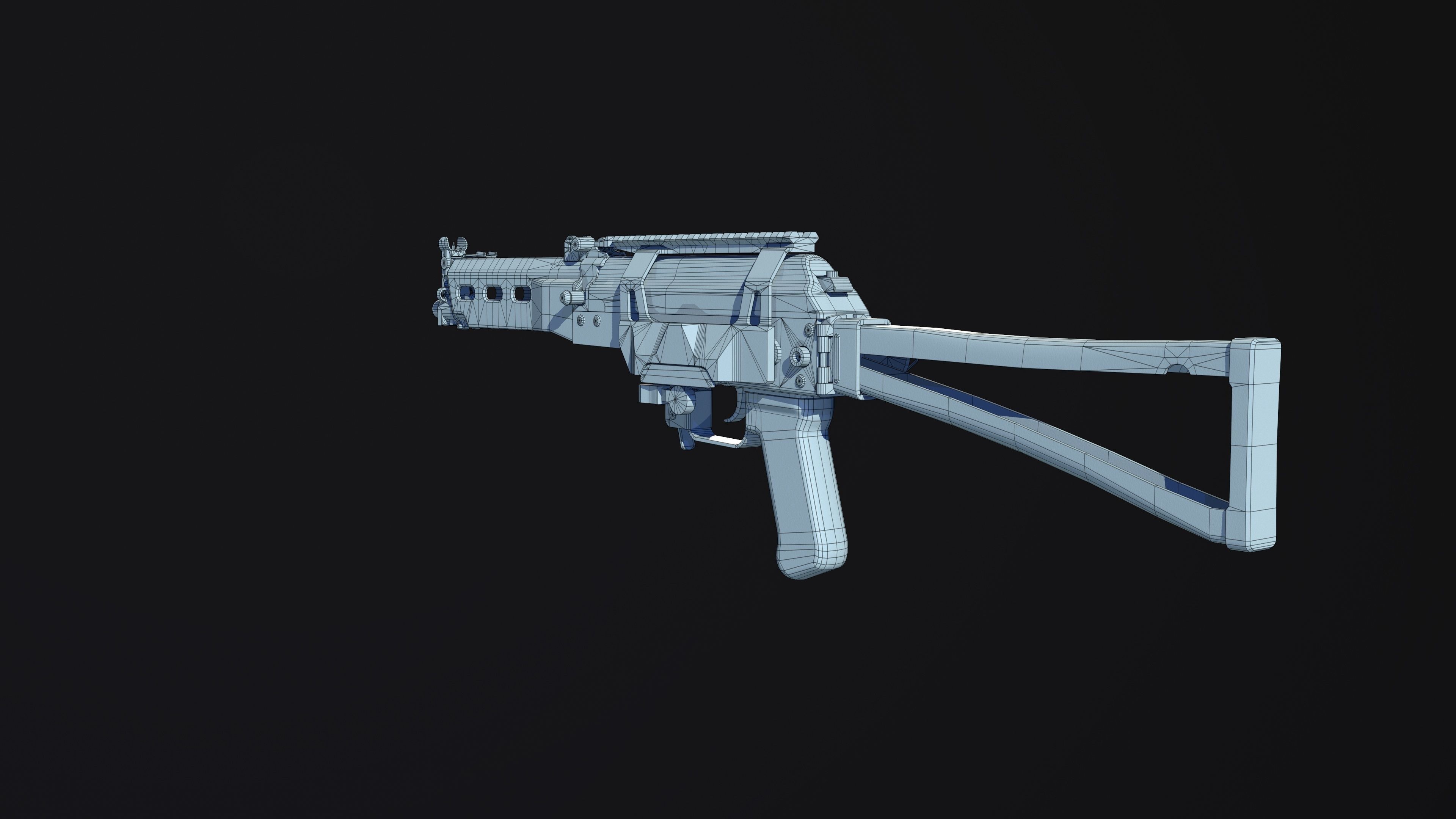 Weapon - Gun - SMG - BizonPP19 Low-poly 3D model_17
