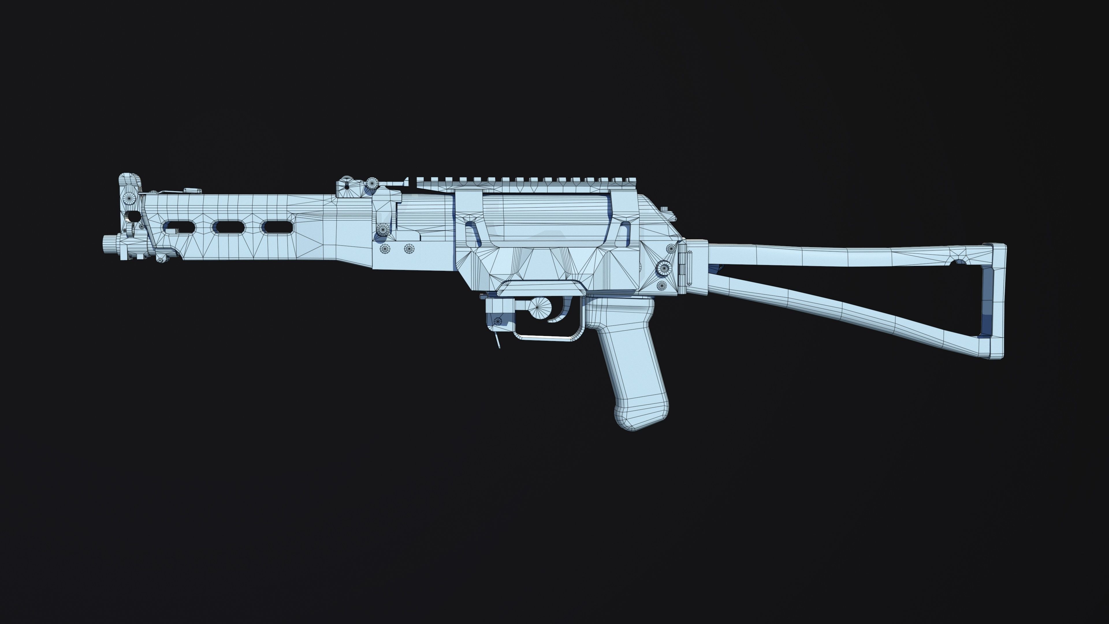 Weapon - Gun - SMG - BizonPP19 Low-poly 3D model_10