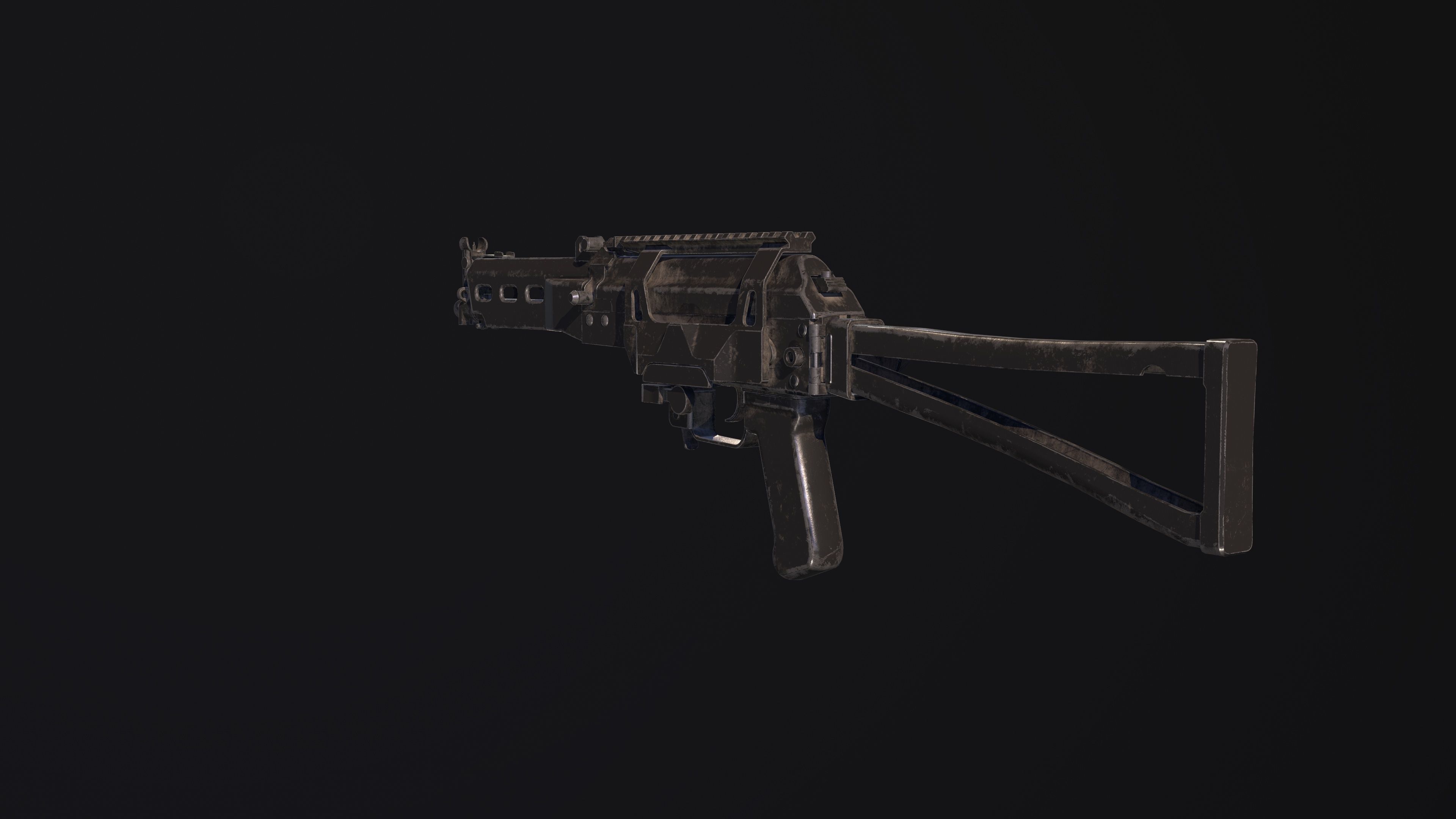 Weapon - Gun - SMG - BizonPP19 Low-poly 3D model_9