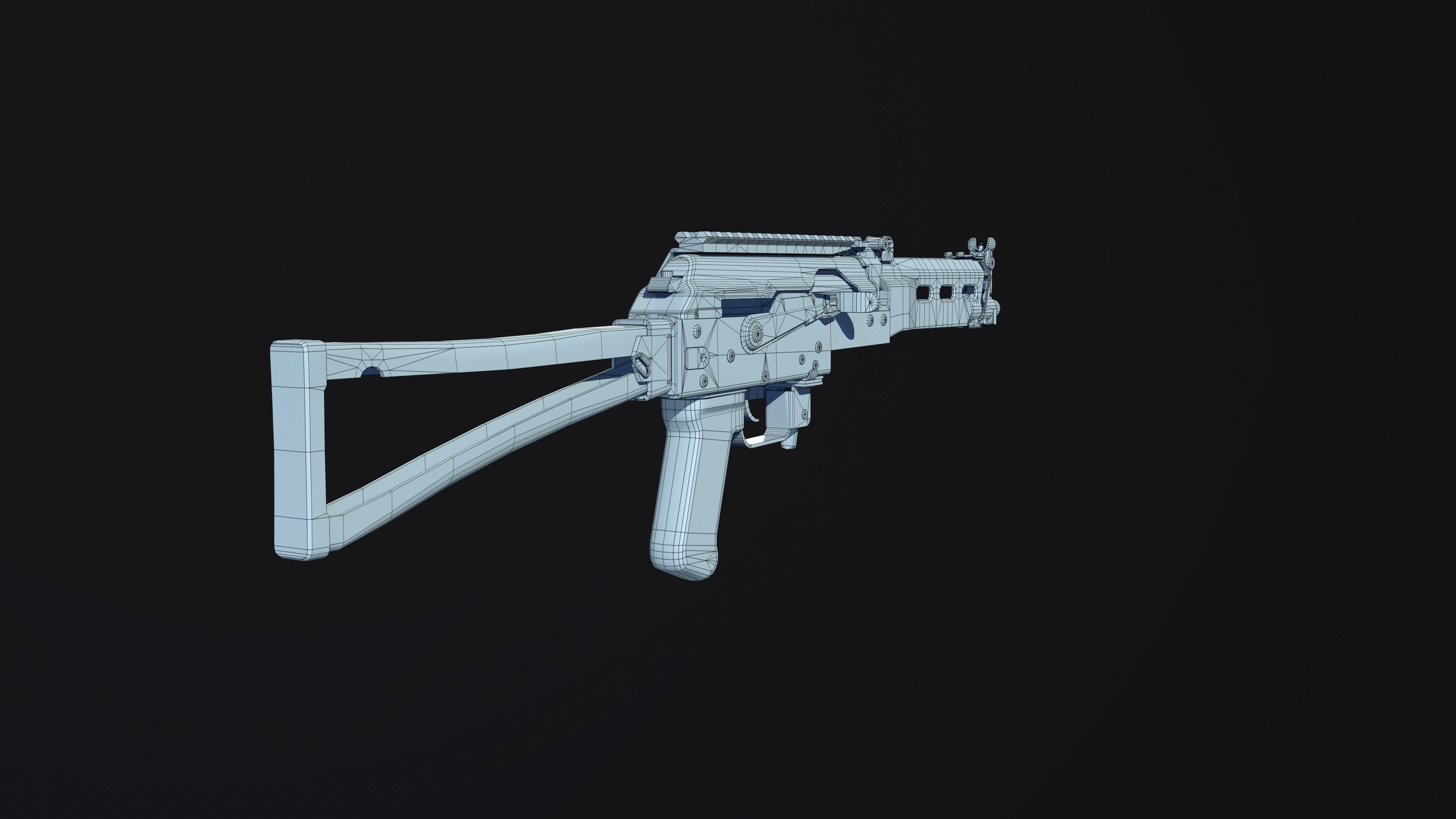 Weapon - Gun - SMG - BizonPP19 Low-poly 3D model_15