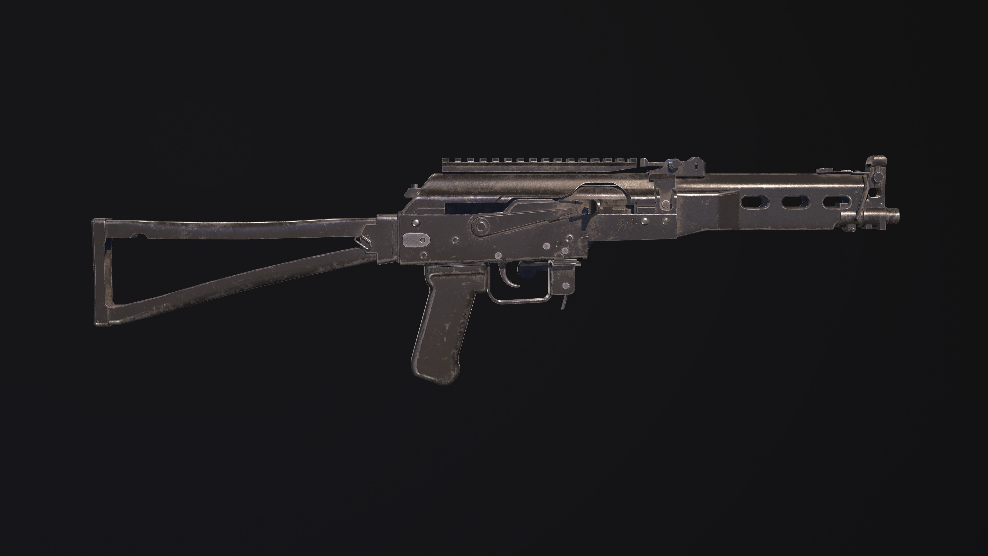 Weapon - Gun - SMG - BizonPP19 Low-poly 3D model_6