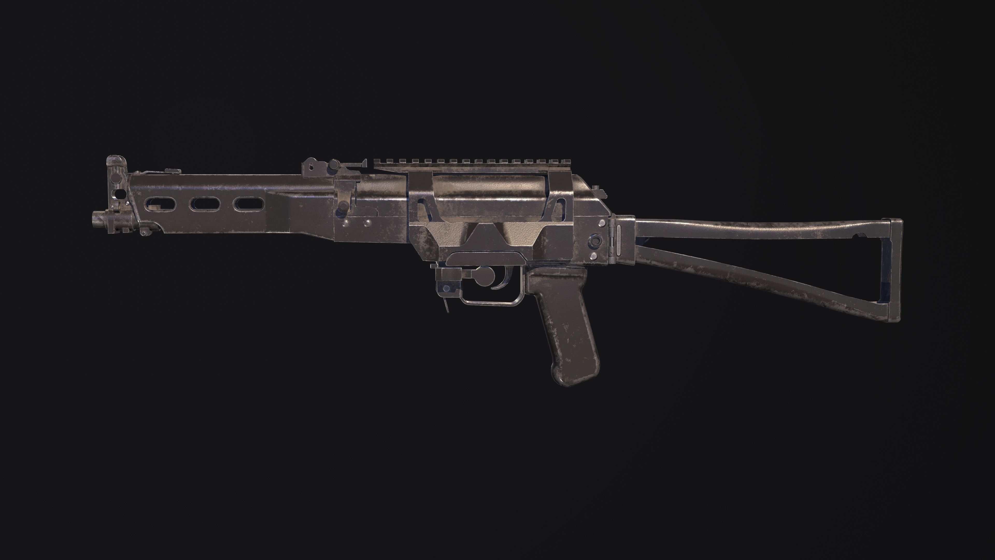 Weapon - Gun - SMG - BizonPP19 Low-poly 3D model_2