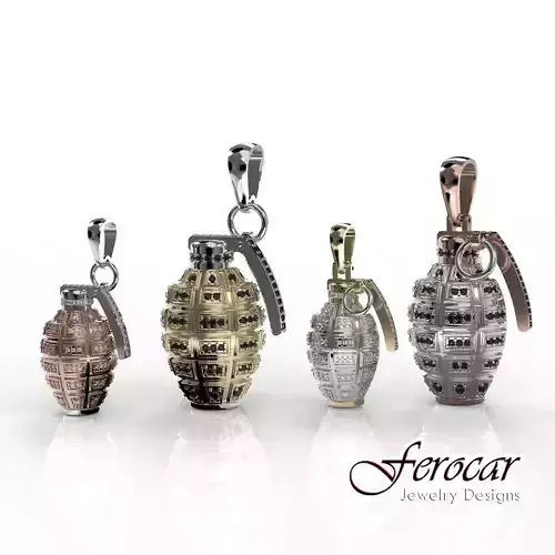 Grenade Pendant  Cad Files Pack  3D print model