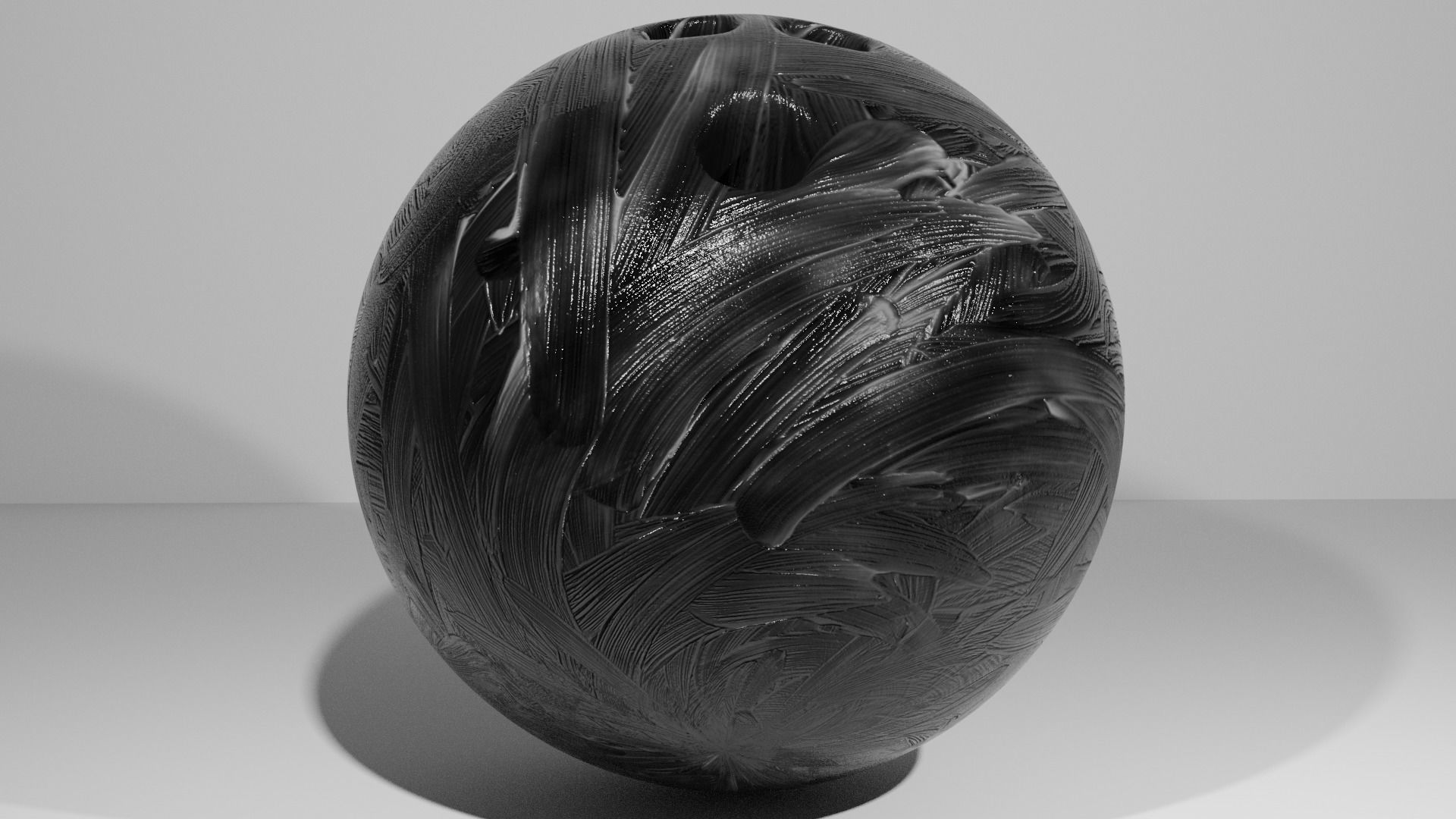 Bowling Ball Black Smear 3D model_2