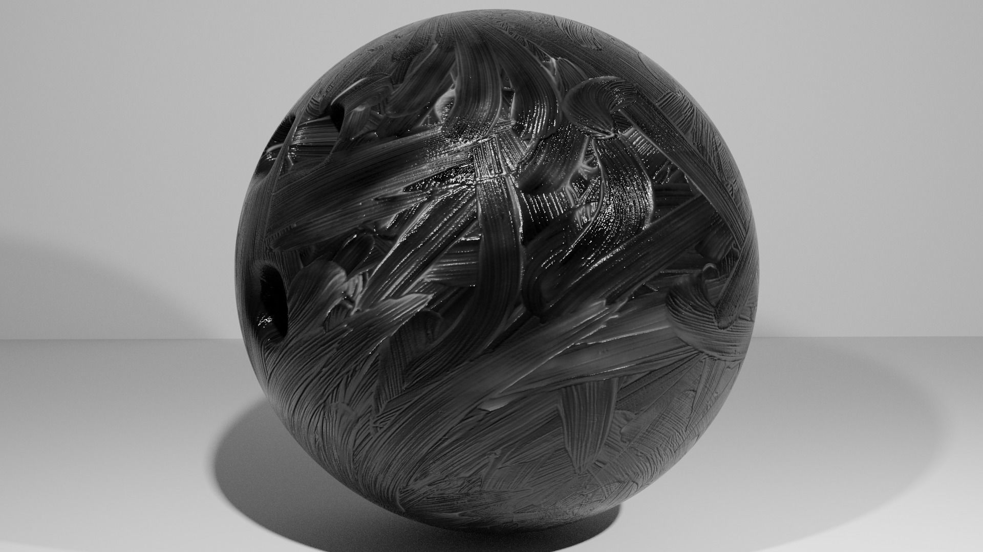 Bowling Ball Black Smear 3D model_1