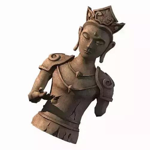 Large Stone Carving - Broken Buddha 04