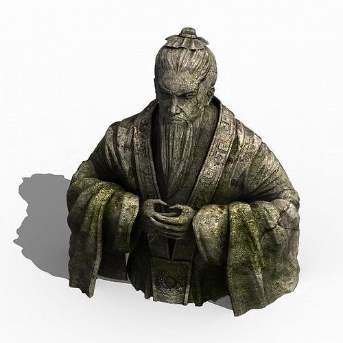 Large - stone statue 01 3D model