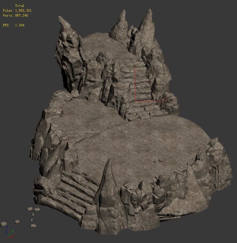 Surface - Huanglongshan stone steps 04 3D model_1