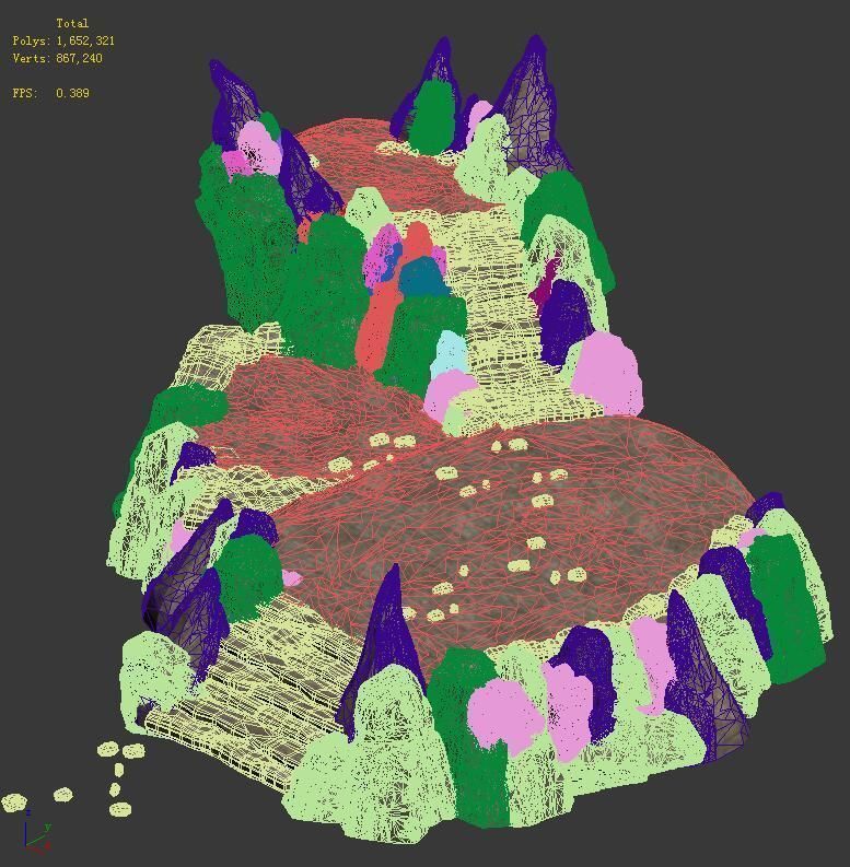 Surface - Huanglongshan stone steps 04 3D model_2