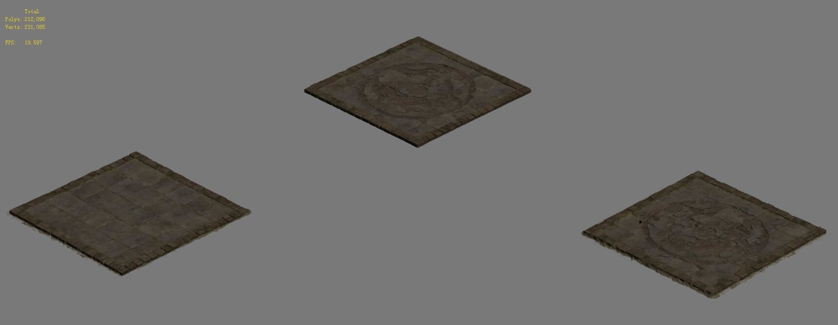 Ground parquet - dragon brick 3D model_7