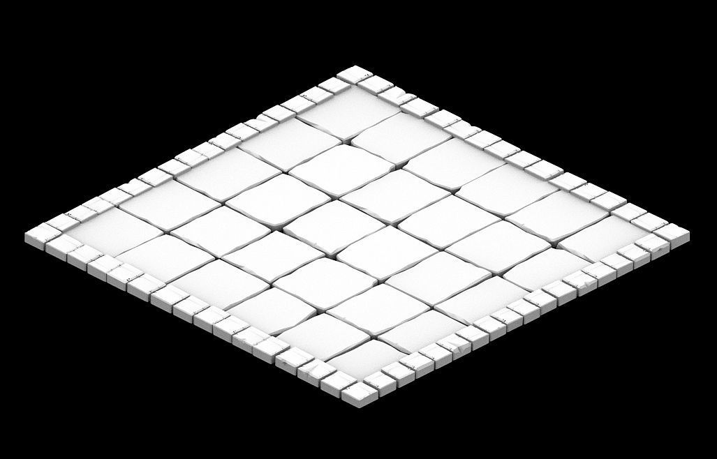 Ground parquet - dragon brick 3D model_6