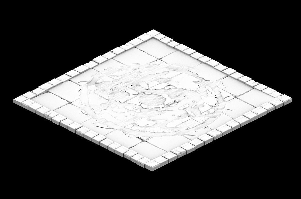 Ground parquet - dragon brick 3D model_4