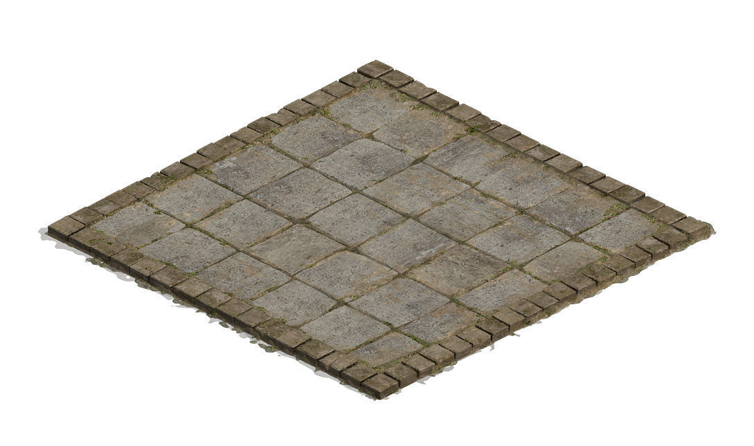 Ground parquet - dragon brick 3D model_5