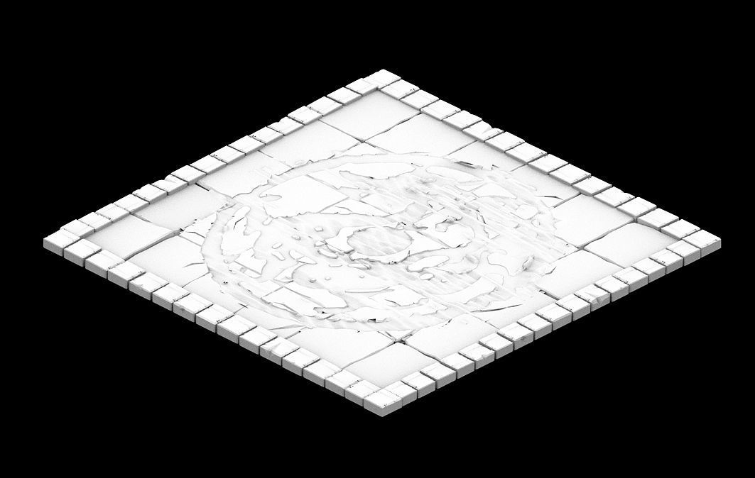 Ground parquet - dragon brick 3D model_2