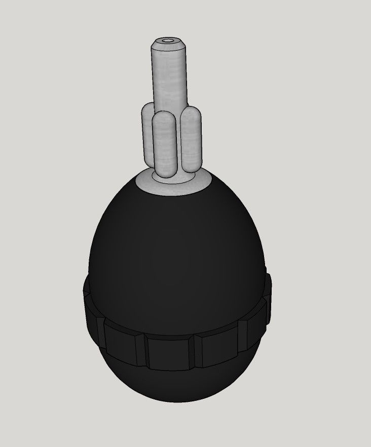 WW1 German Model 19 Egg Grenade 3D print model_1