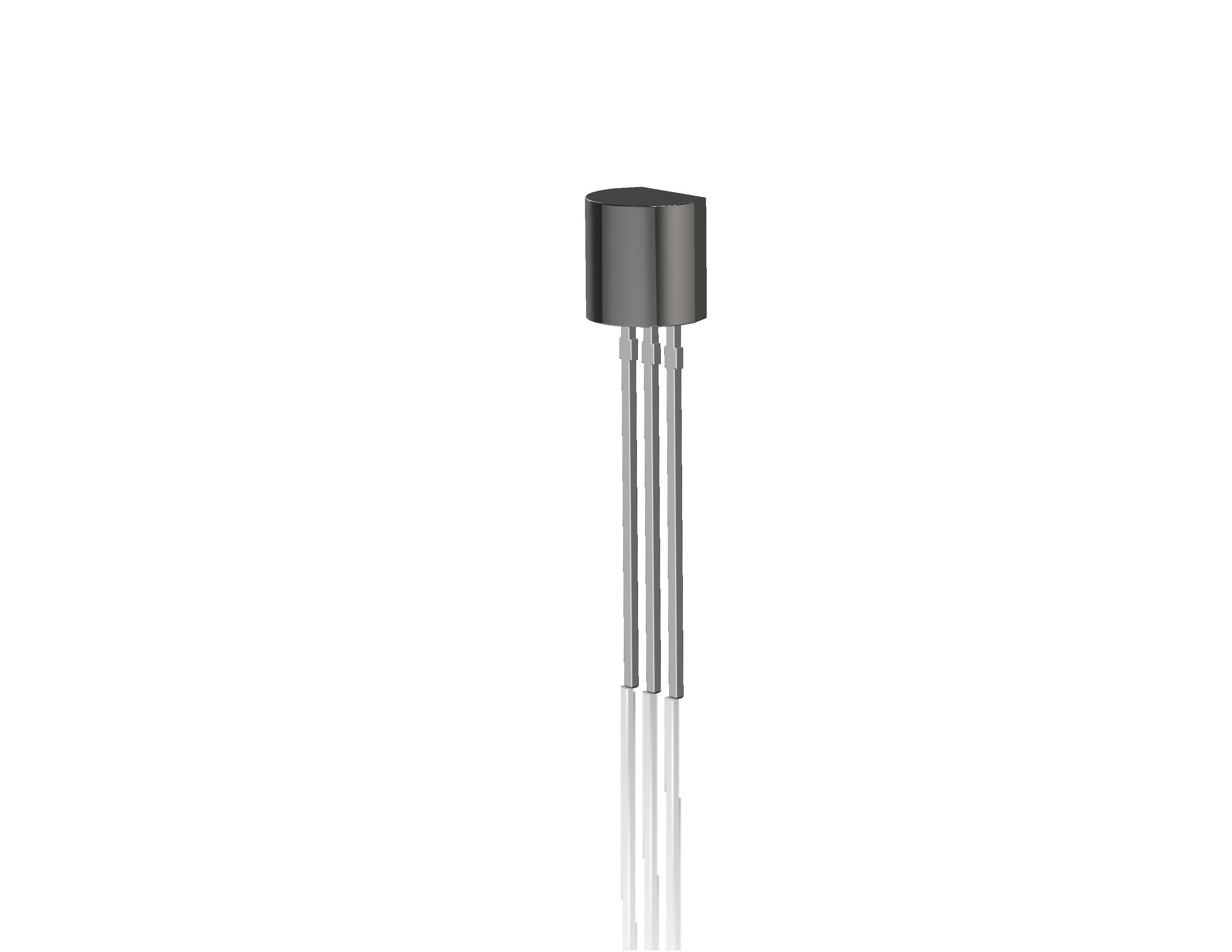 General Purpose NPN Transistor Low-poly 3D model_5