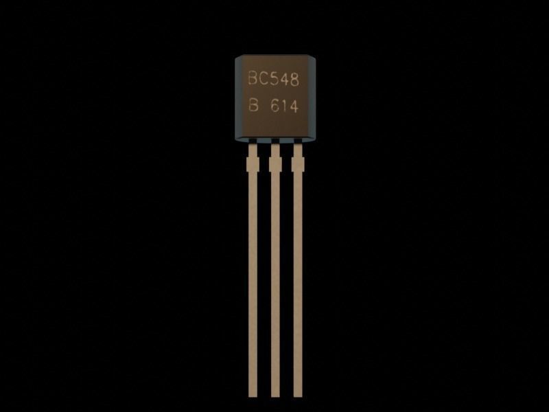 General Purpose NPN Transistor Low-poly 3D model_2