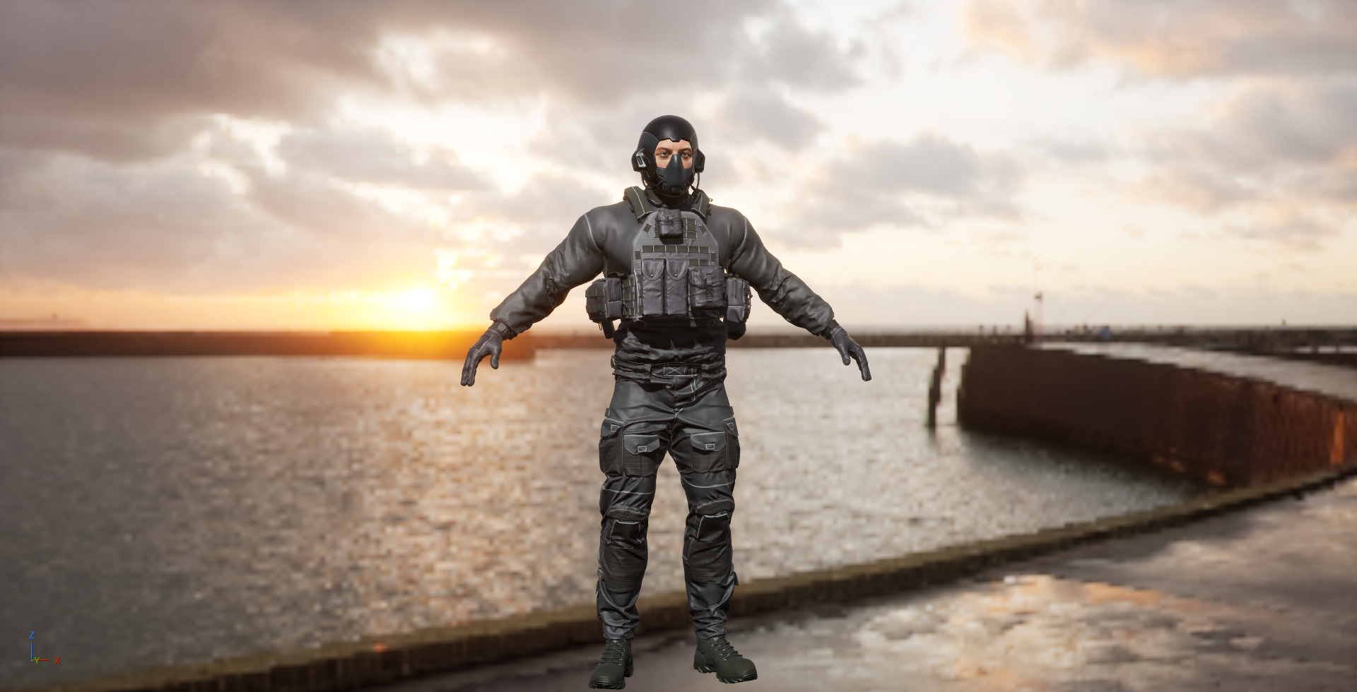 Tactical Soldier Character 3D model_3