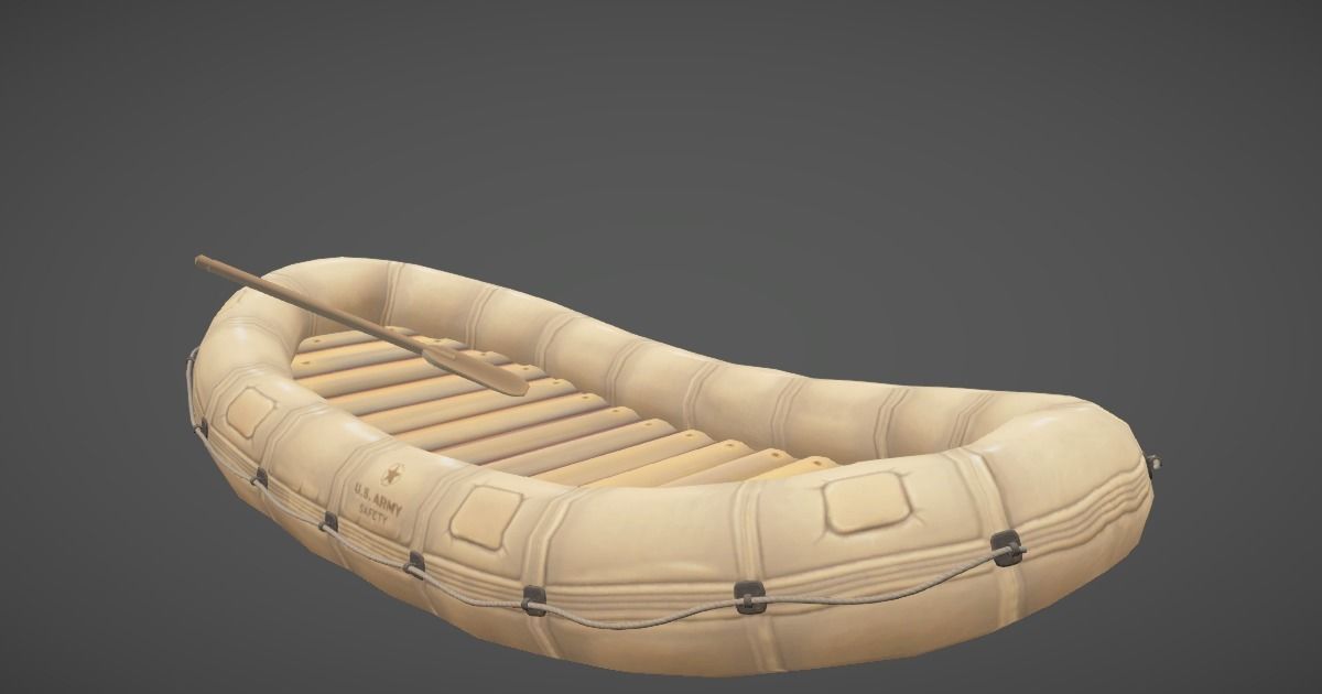 Lifeboat Hand-Painted Low-poly 3D model_1