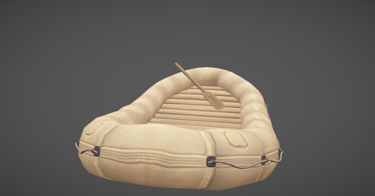 Lifeboat Hand-Painted Low-poly 3D model_2