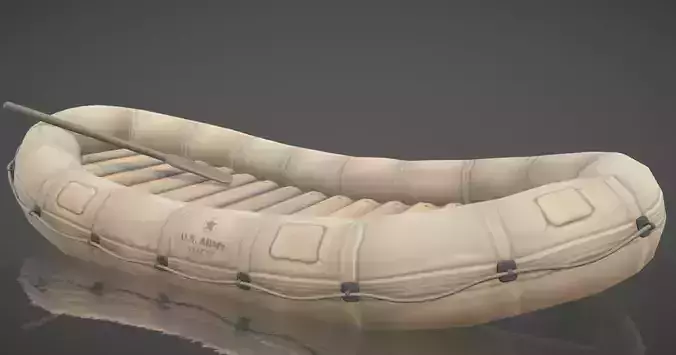 Lifeboat Hand-Painted Low-poly 3D model