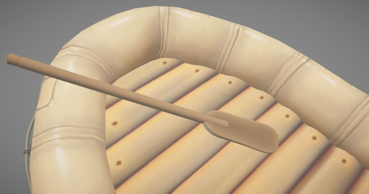 Lifeboat Hand-Painted Low-poly 3D model_3