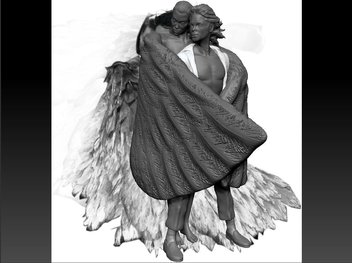 Michael Jackson with Angel Will You Be There live Statue 3D print model_5