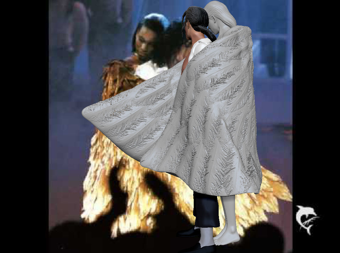 Michael Jackson with Angel Will You Be There live Statue 3D print model_22