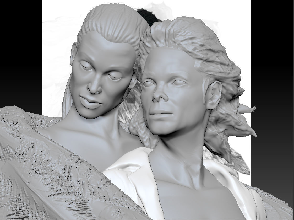 Michael Jackson with Angel Will You Be There live Statue 3D print model_2