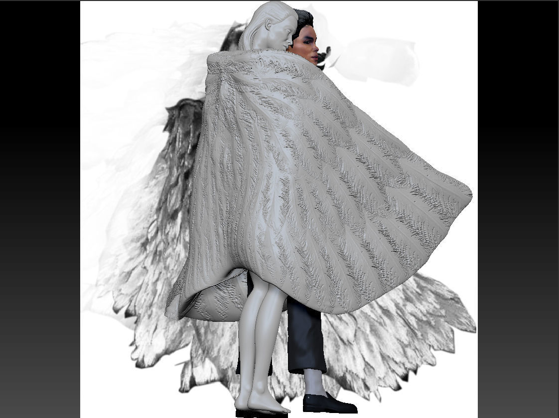 Michael Jackson with Angel Will You Be There live Statue 3D print model_13